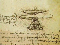Leonardo, aerial screw - Manuscript B, folio 83 v. Codex Atlanticus