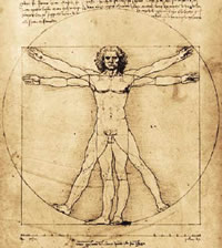 Vitruvian Man drawing by Leonardo